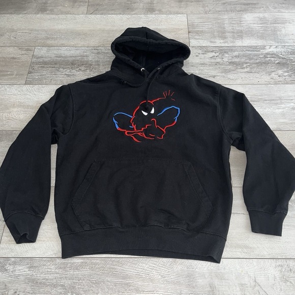 Vintage Y2K Marvel Universal Studios Spider-Man Hoodie Men's Medium Black - Picture 1 of 11